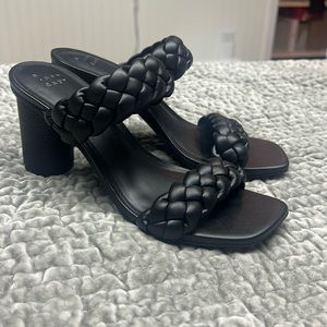 Braided slip on heels